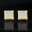 Iced Hip Hop CZ Gold-Plated Square Punk Stud Earring 11mm