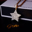 S925 Silver Iced Star BlingBling Pendant In Gold-Plated