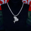 S925 Silver Iced Praying hand BlingBling Pendant In WhiteGold-Plated