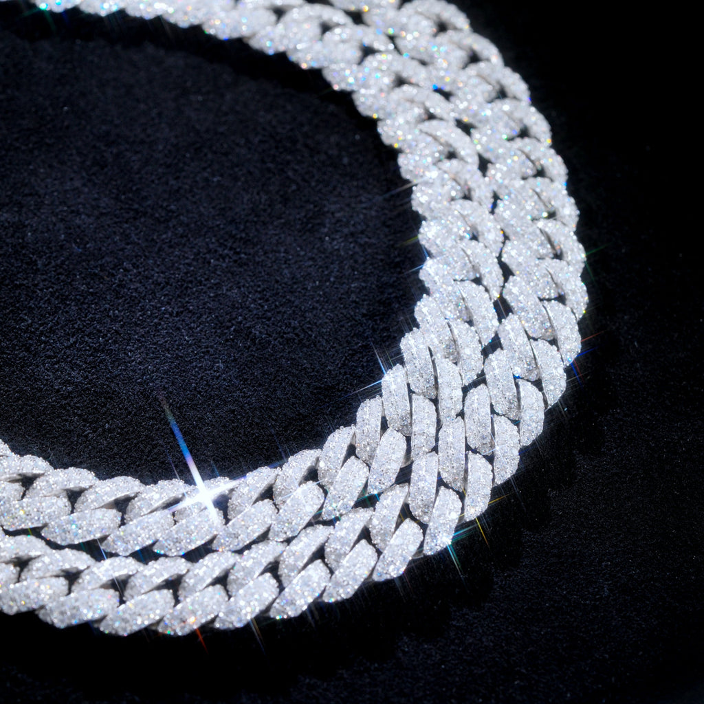 925S & VVS Moissanite 10MM Cuban Link Chain