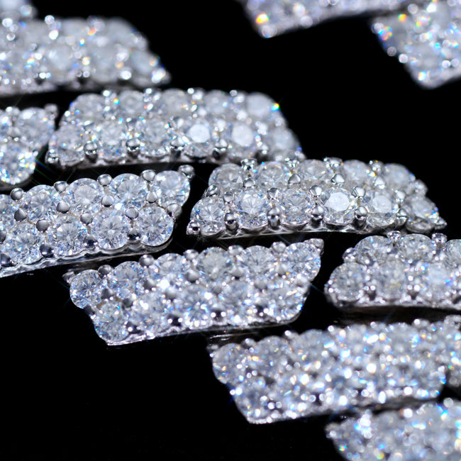 925S & VVS Moissanite 8.5MM Prong Cuban Link Chain Main Image