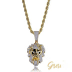 23mm Gold-Plated Micro-inlay Zircon # Lion Head # Rapper Chain