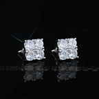 8mm  Iced  CZ   BlingBling Hip Hop Square Wind Hip Hop Stud Earring