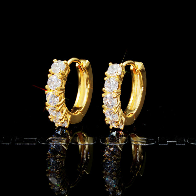 Official Limited 18K Gold-Plated AAA CZ Hinge Earring Hover Image