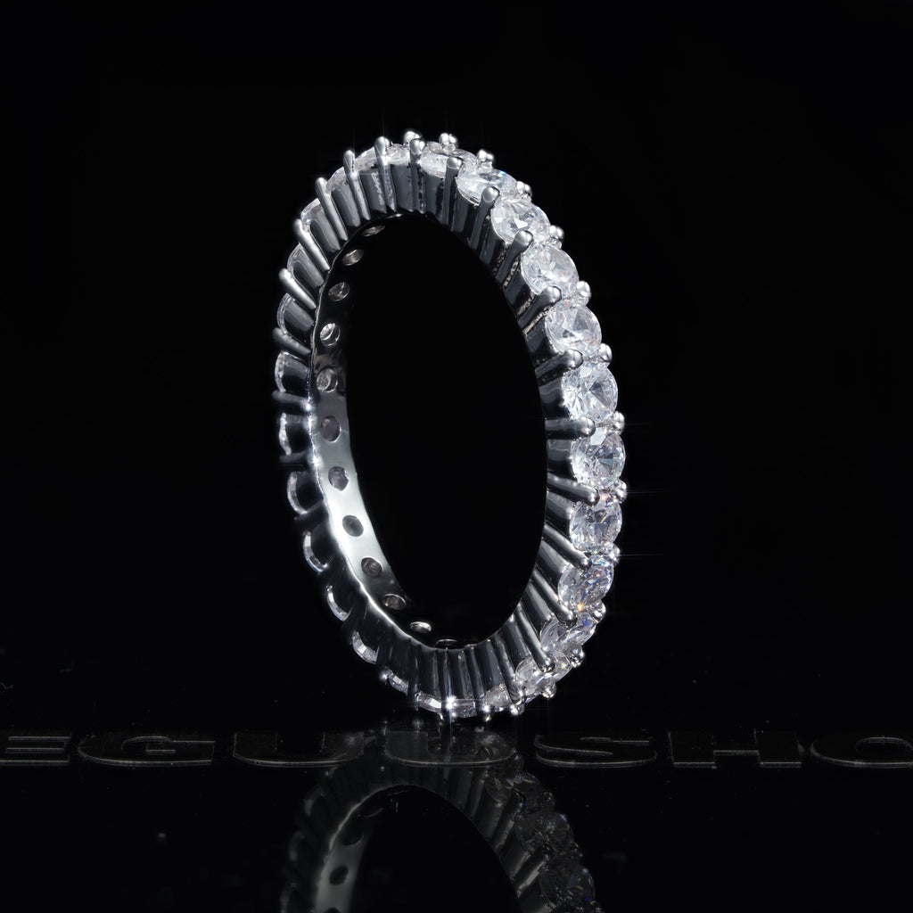 2mm Iced CZ Ripple Micro-inlay Ring