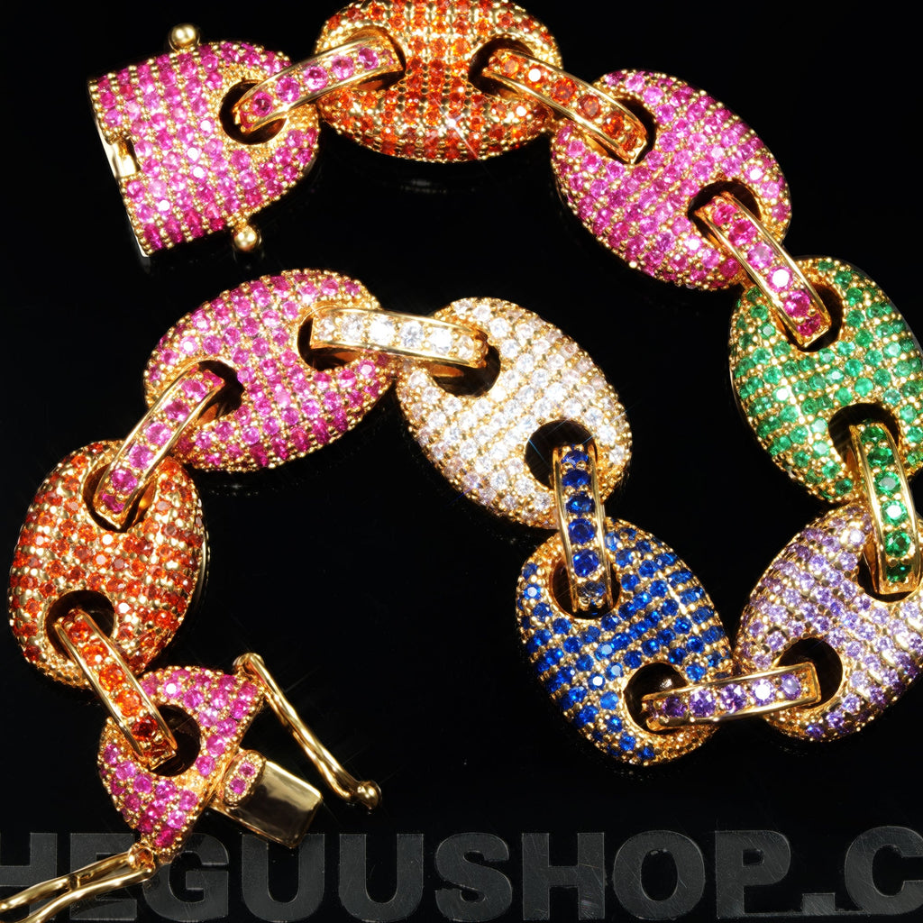 Iced 12mm  Explosion Color  CZ   Bracelet BlingBling