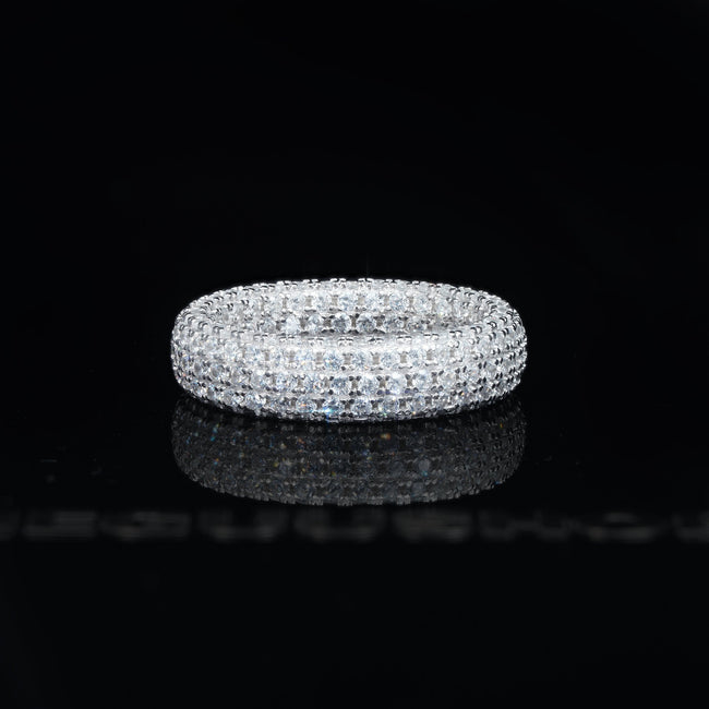 925 Sterling Silver&18K Gold-Plated Micro-inlay AAA CZ Ring Hover Image