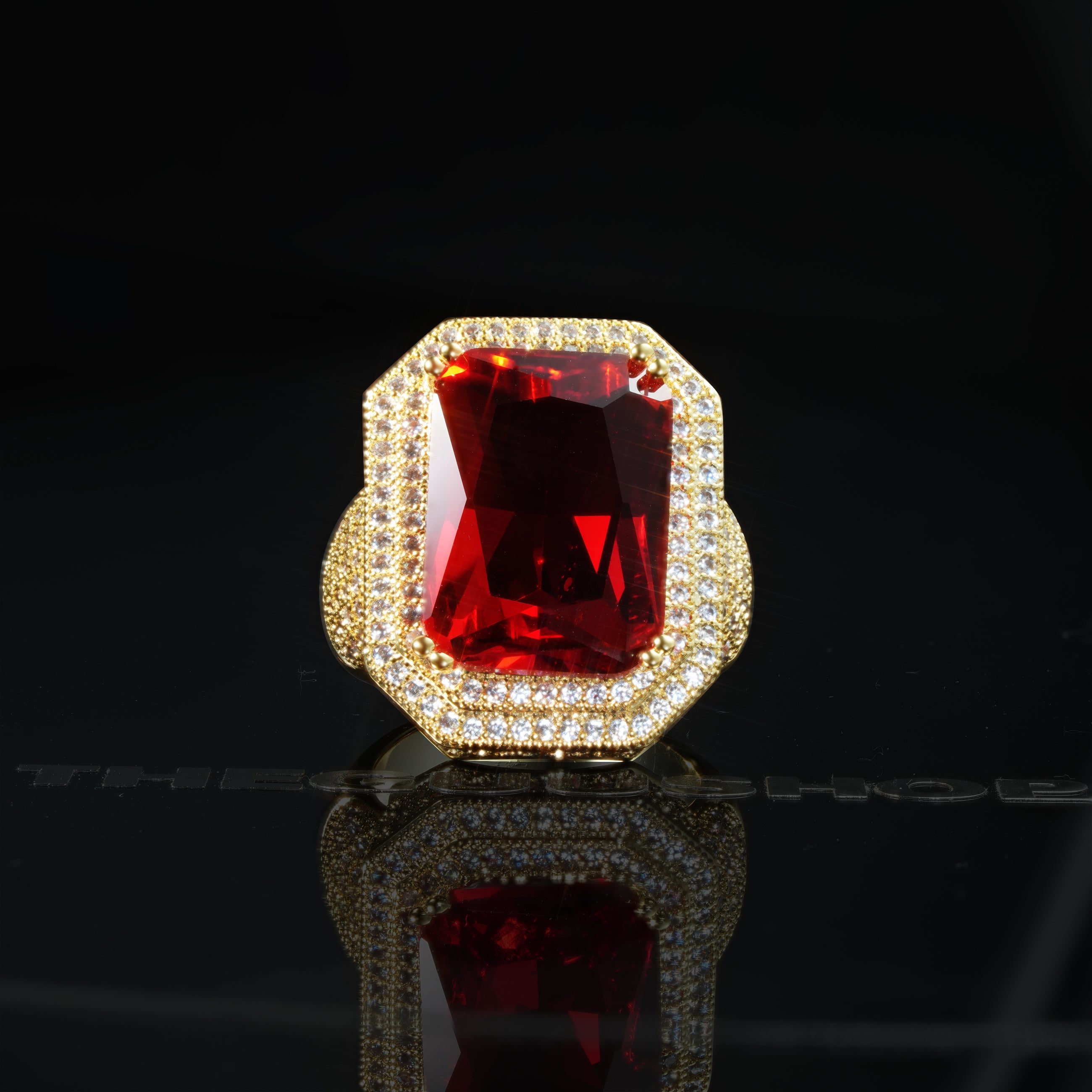 UPDATED 2019 18K Gold-Plated Micro-inlay Gem AAA CZ  Ring