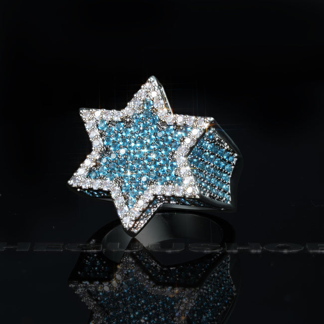 18K Gold-Plated Micro-inlay AAA CZ  Hexagon Franklin Ring Main Image