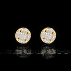Iced  Yellow Gold-Plated CZ Hiphop Earrings (8mm)