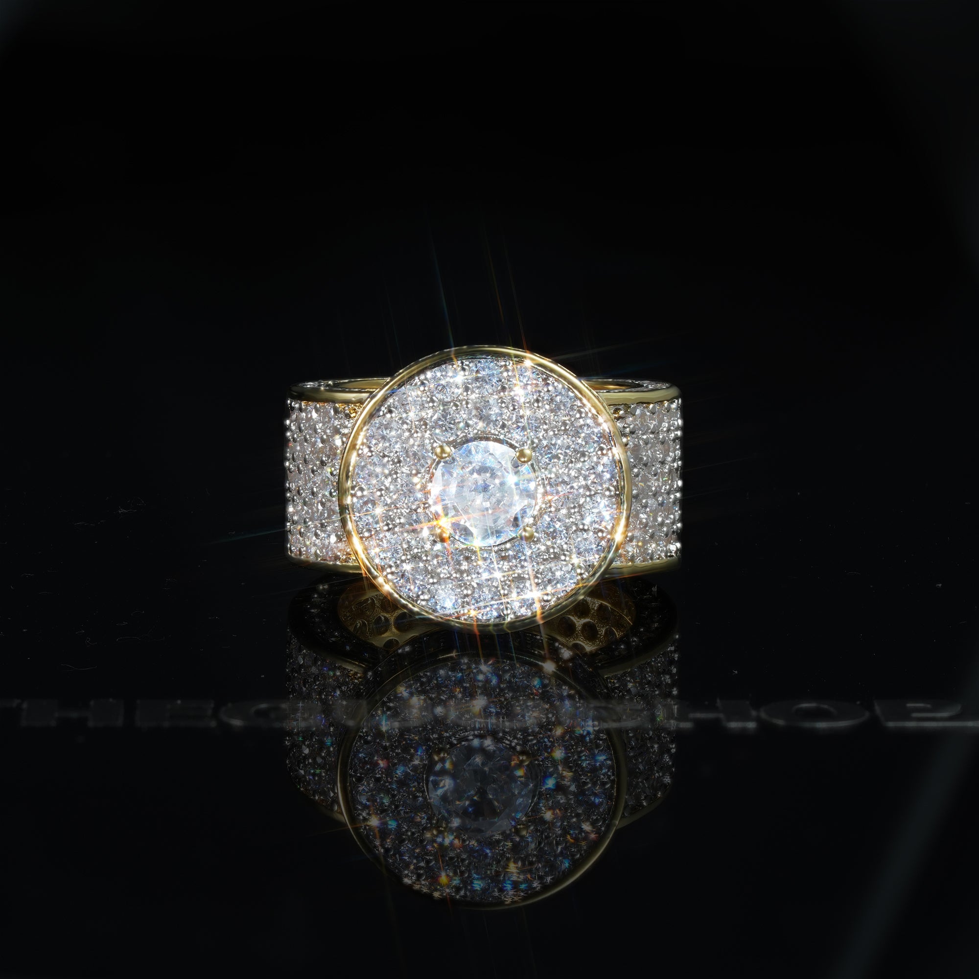 Iced Diamond  Zircon Real Gold-Plated Ring