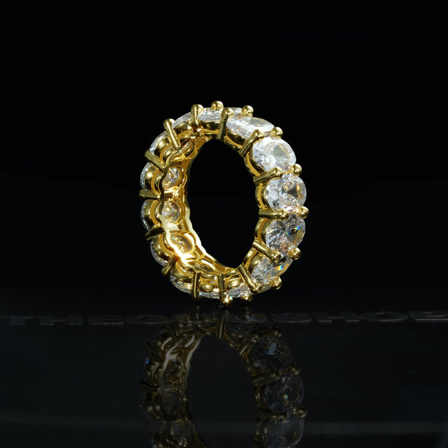 5mm  18K Yellow Gold-Plated Iced AAA CZ Love Hip Hop Ring Hover Image