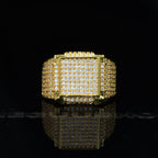 18k White & Yellow Gold-Plated CZ Hip Hop Ring