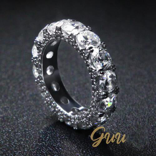 5mm 1" 18K Gold-Plated AAA CZ  Ring