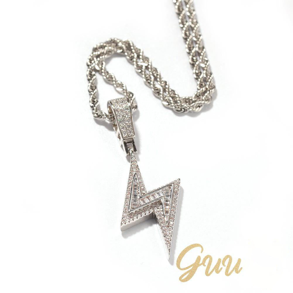 Baguette Iced Lightning Pendant
