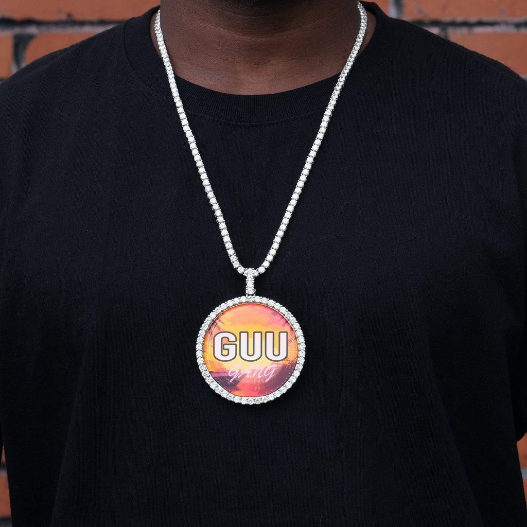 LARGE 3D CIRCLE CUSTOM PICTURE PENDANT