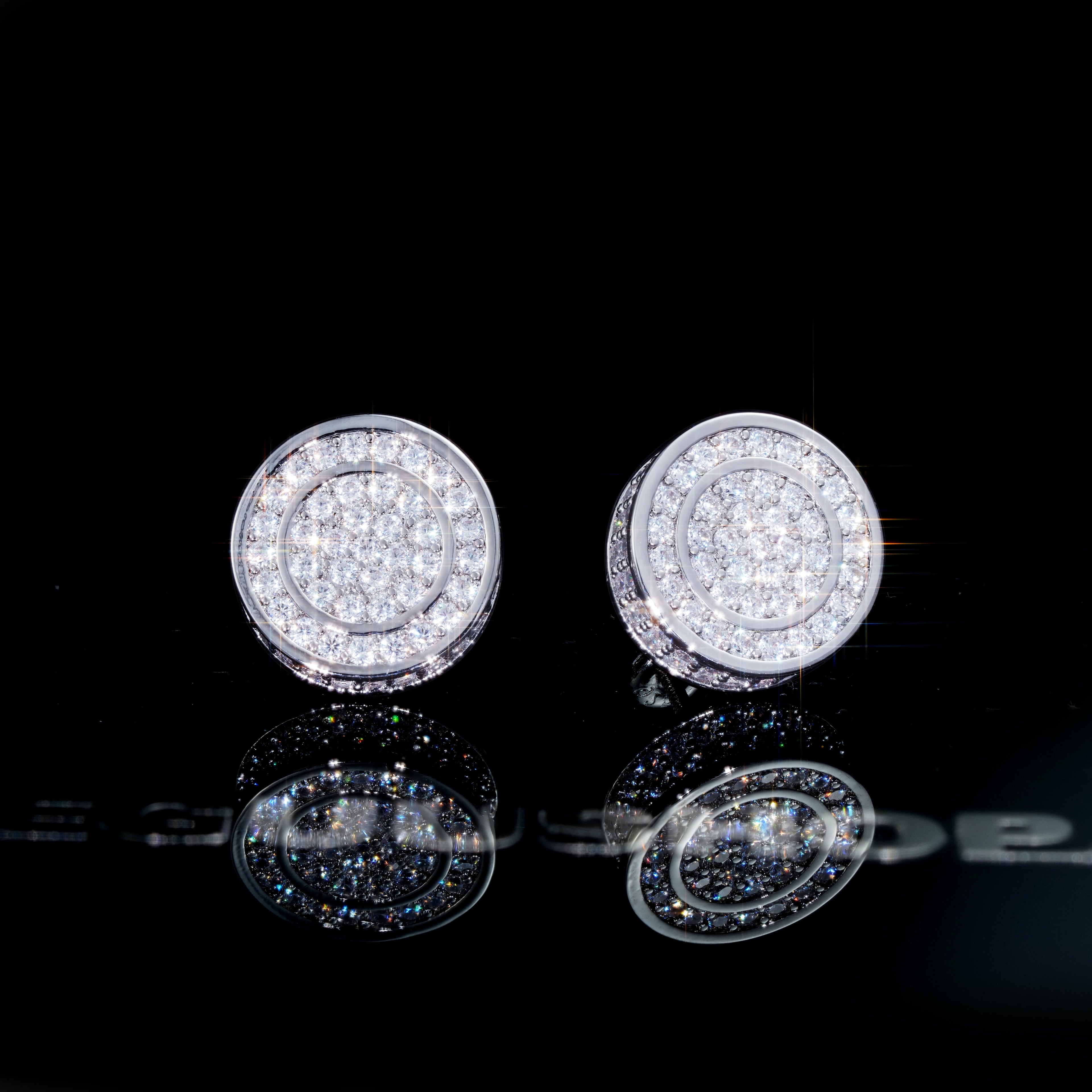 Cubic Zirconia #Cylindrical# Hip-hop Stud Earrings