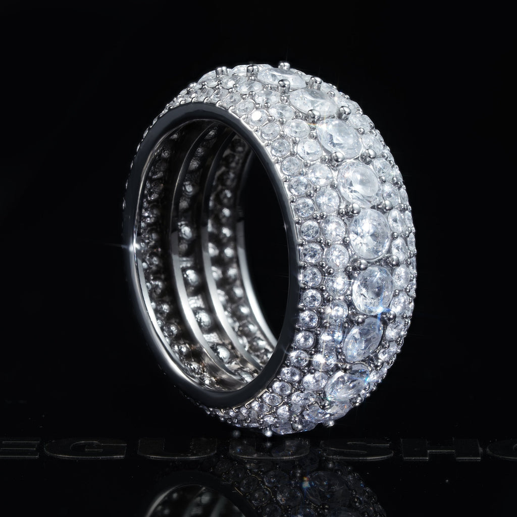 UPDATED 2019 Micro-inlay CZ  Five Rows Ring