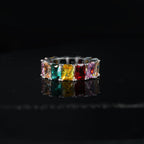LIMITED STOCK!Gold-Plated  Micro-inlay CZ Rainbow Ring