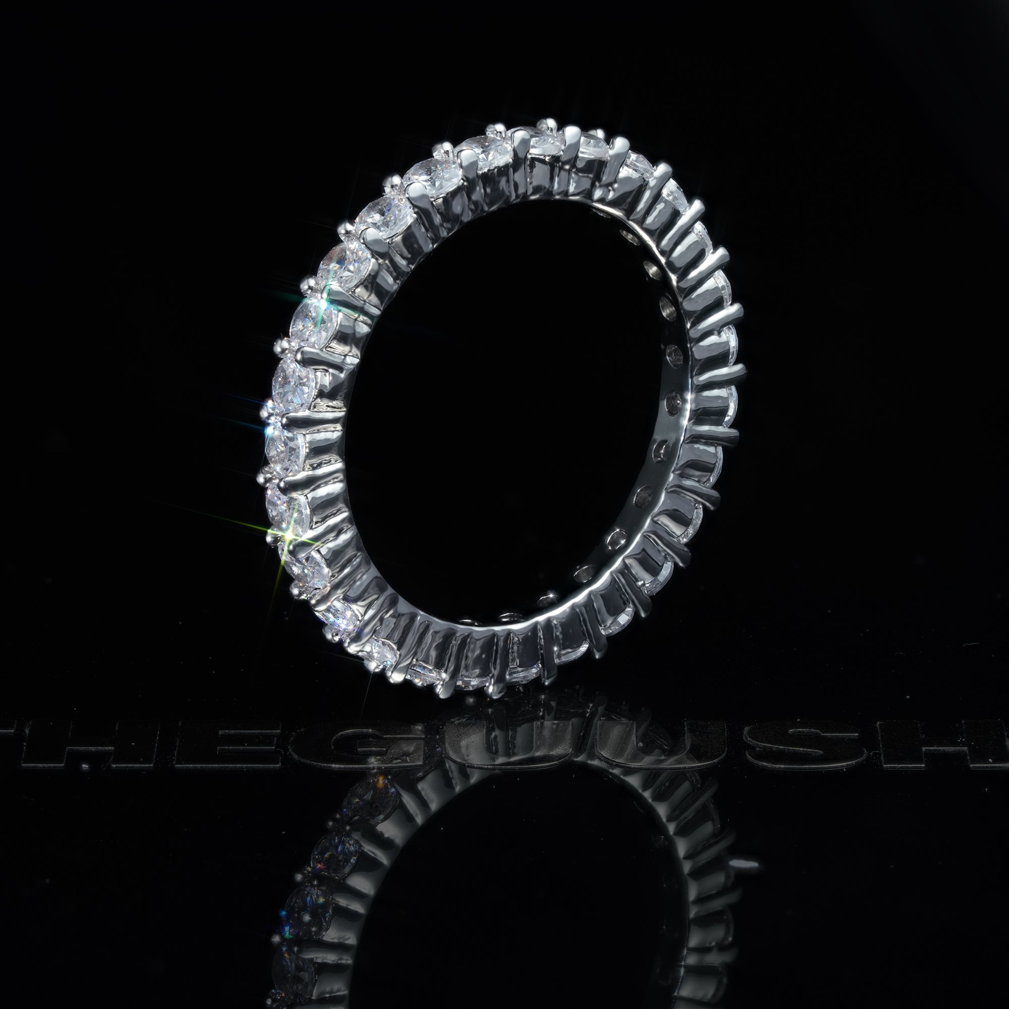 2mm Iced CZ Ripple Micro-inlay Ring