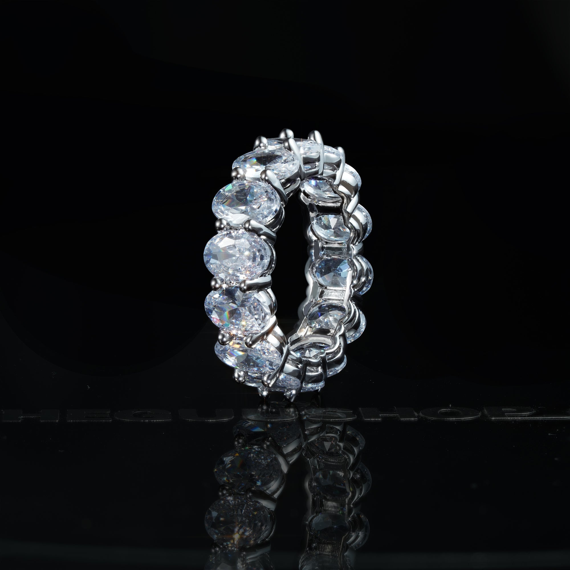 5mm  18K Yellow Gold-Plated Iced AAA CZ Love Hip Hop Ring