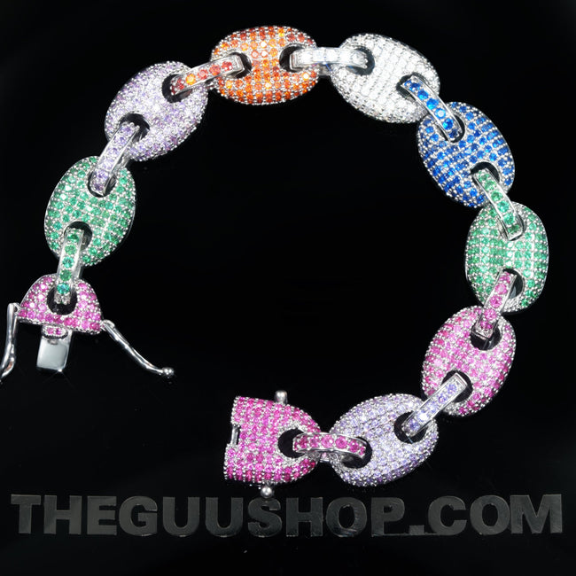 Iced 12mm  Explosion Color  CZ   Bracelet BlingBling Hover Image