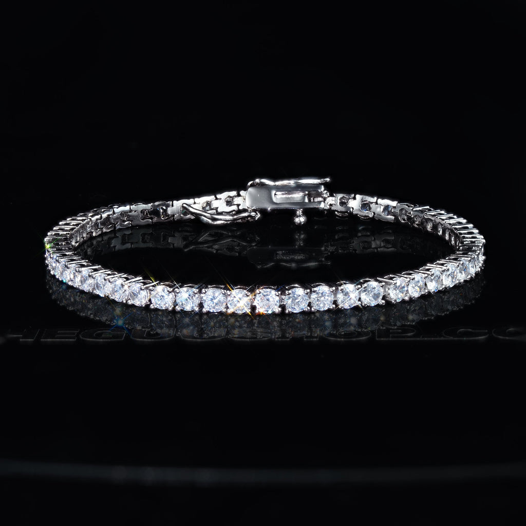 3mm 18K Yellow Gold-Plated AAA CZ Iced Tennis Bracelet