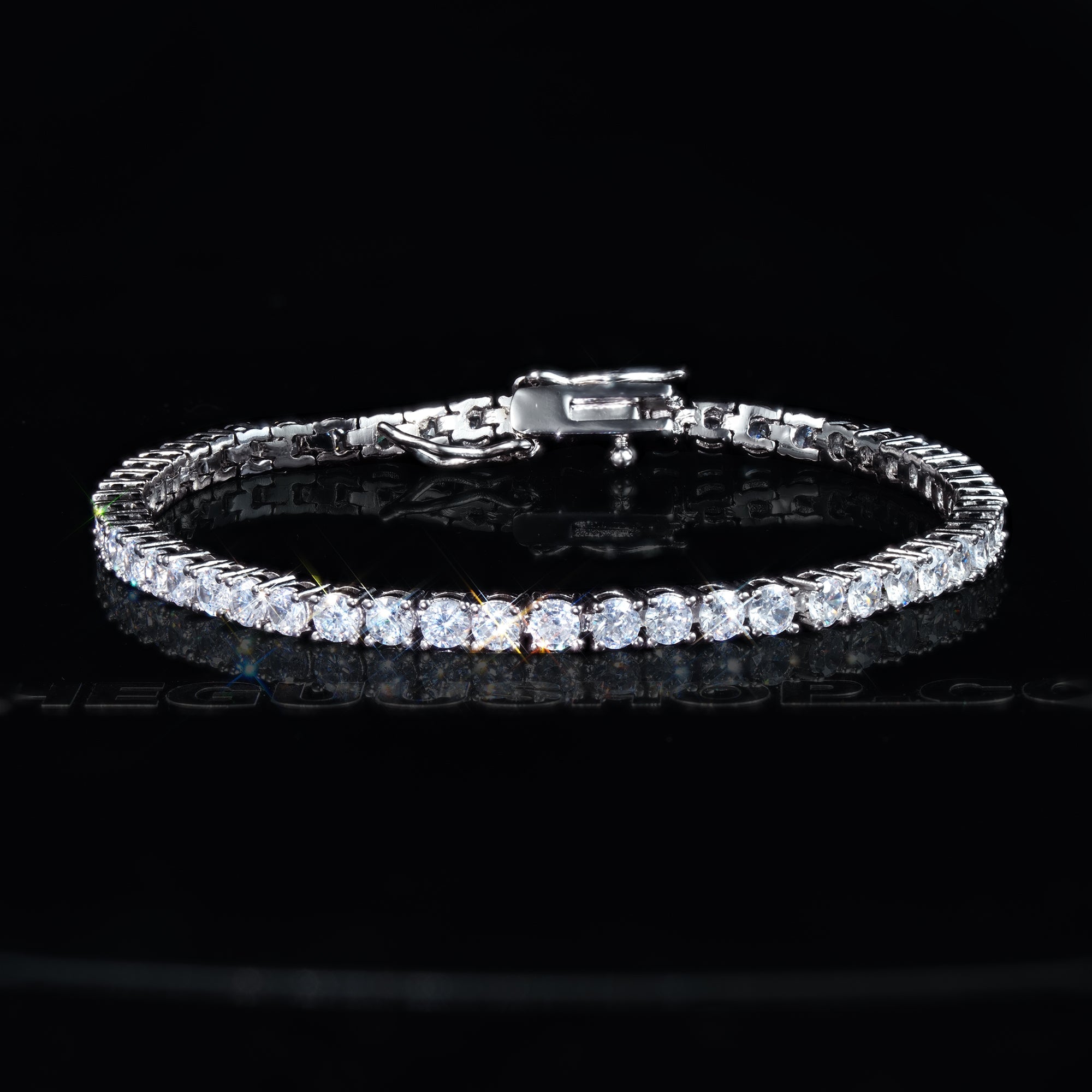 3mm 18K Yellow Gold-Plated AAA CZ Iced Tennis Bracelet