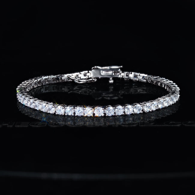 3mm 18K Yellow Gold-Plated AAA CZ Iced Tennis Bracelet Hover Image
