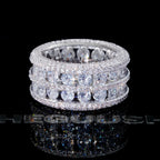 18k Gold-Plated CZ Double Hollow Row Hip Hop Ring