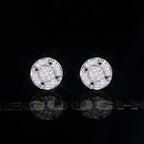 Iced  Yellow Gold-Plated CZ Hiphop Earrings (8mm)