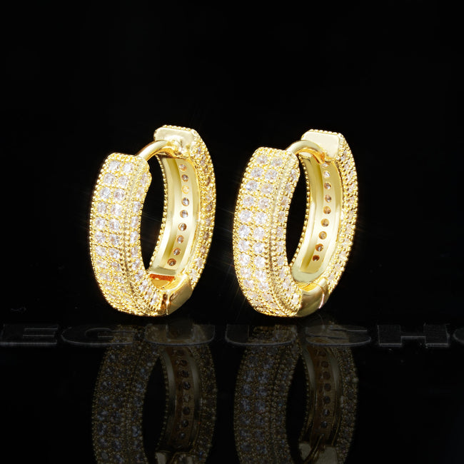 NEW ARRIVAL! 18K Gold-Plated Hip Hop AAA CZ  Earring Hover Image