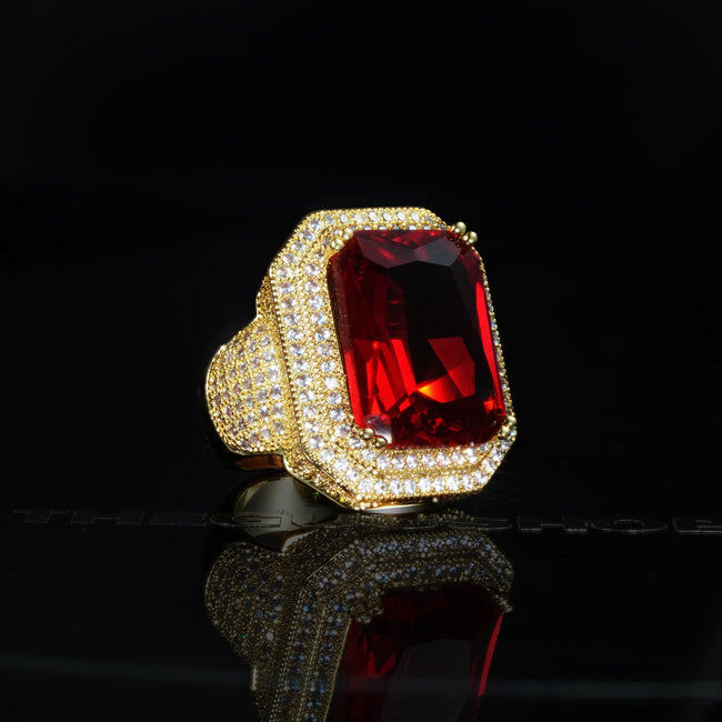 UPDATED 2019 18K Gold-Plated Micro-inlay Gem AAA CZ  Ring Hover Image