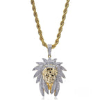 Official Limited  Gold-Plated Two-tone Indian Chief Pendant