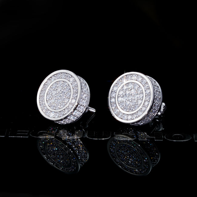 Cubic Zirconia #Cylindrical# Hip-hop Stud Earrings Hover Image
