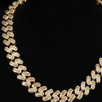 15mm 18K White/Gold-Plated BlingBling Baguette Iced Cuban Chain