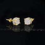 925 Sterling Silver Micro-inlay AAA CZ Two-tone Stud Earring