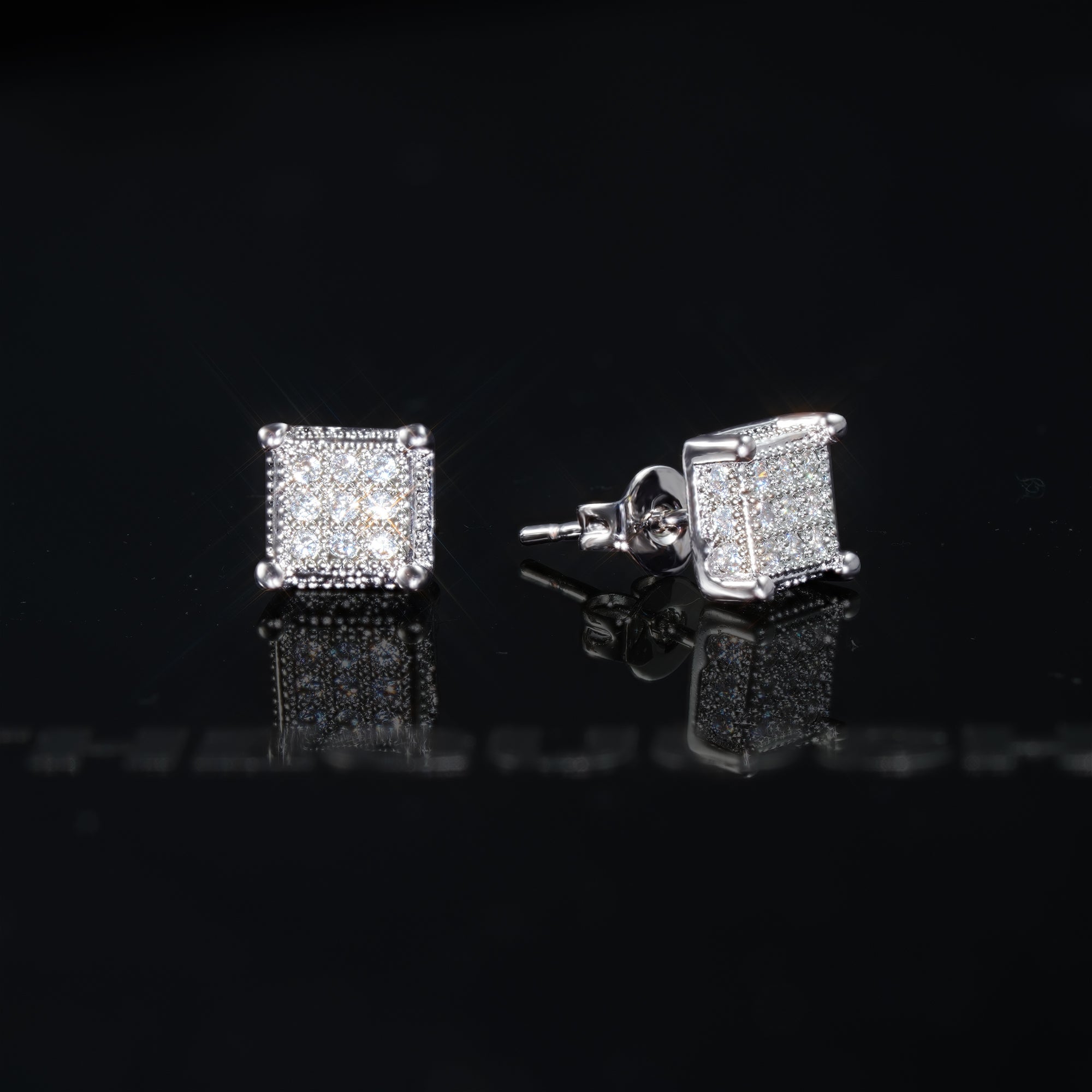 CZ Hip Hop Night Club Copper Stud Earring