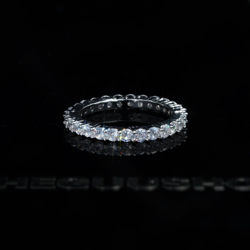 2mm Iced CZ Ripple Micro-inlay Ring