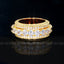 18K Gold-Plated  Five Rows Full Of Zircon  Single Layer Iced Band  Ring