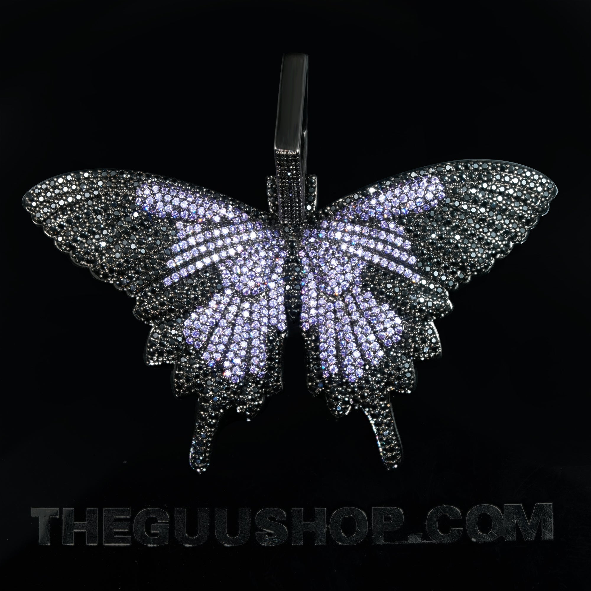 18K Gold-Plated Micro-inlay AAA CZ Butterfly Pendant Necklace