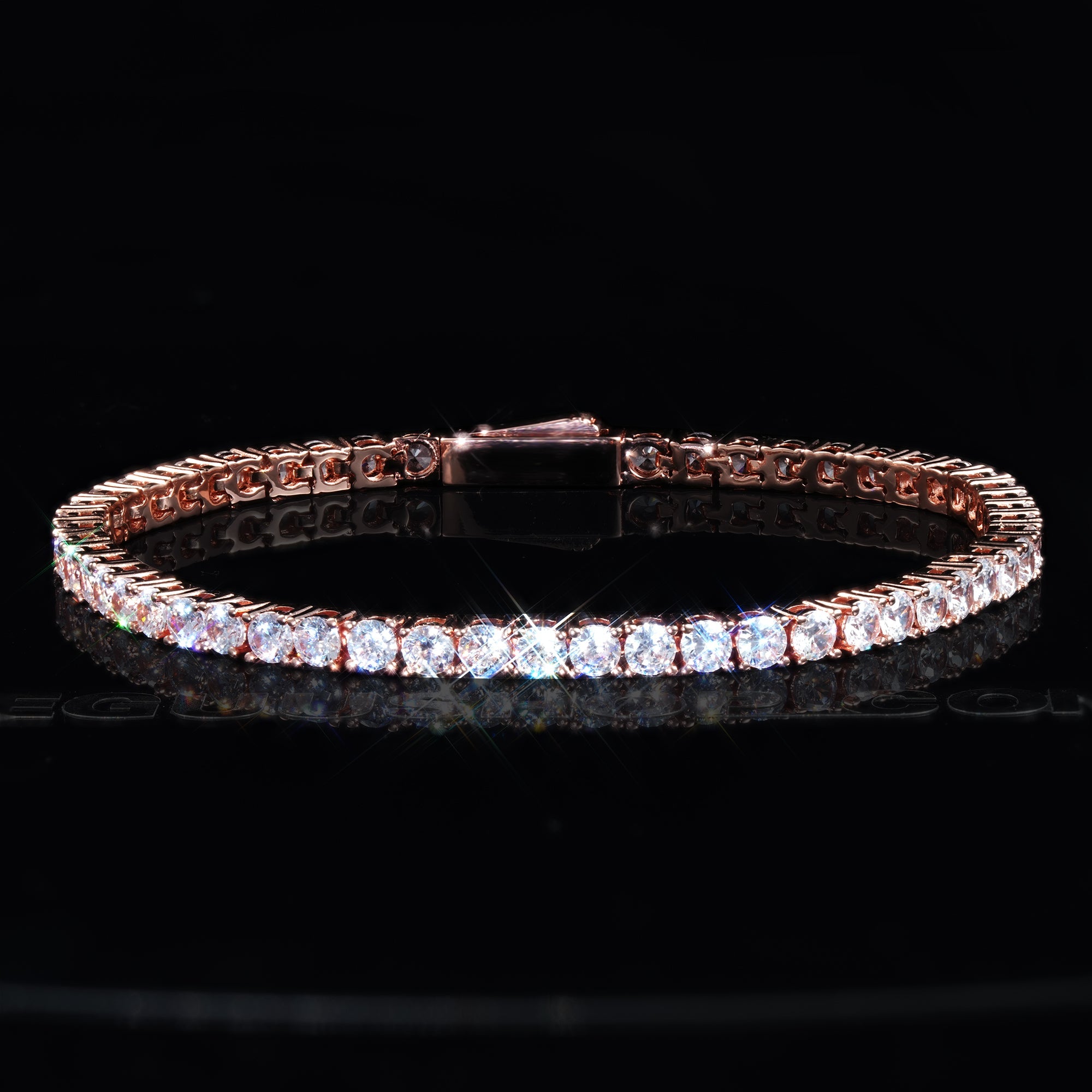 3mm 18K Yellow Gold-Plated AAA CZ Iced Tennis Bracelet