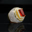 Micro-inlay Ruby Gold-Plated Ring