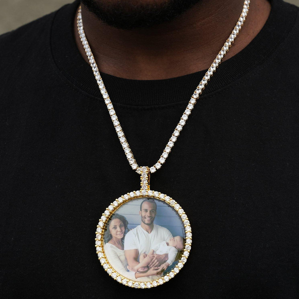 LARGE 3D CIRCLE CUSTOM PICTURE PENDANT