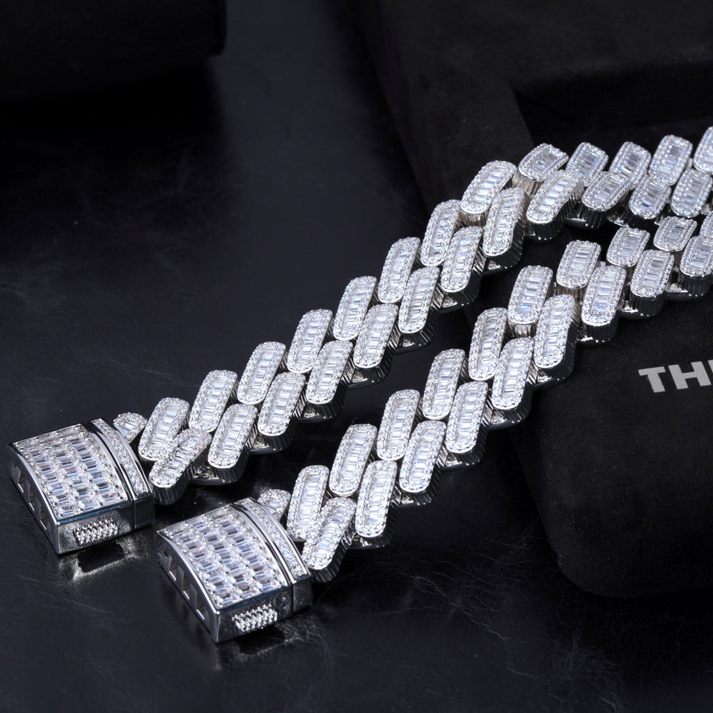 20MM Baguette Prong Link Bracelet