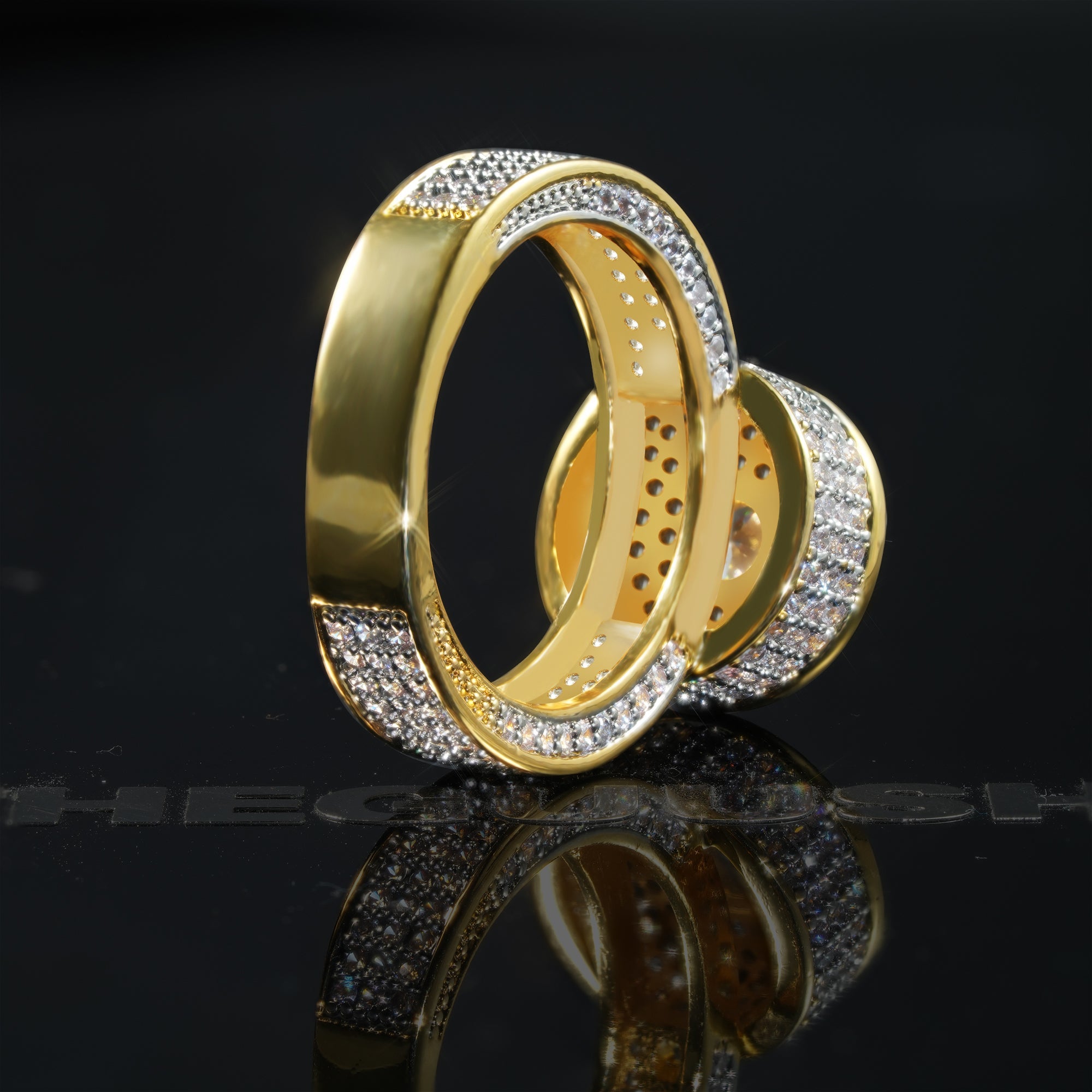 Iced CZ Diamond Gold Ring