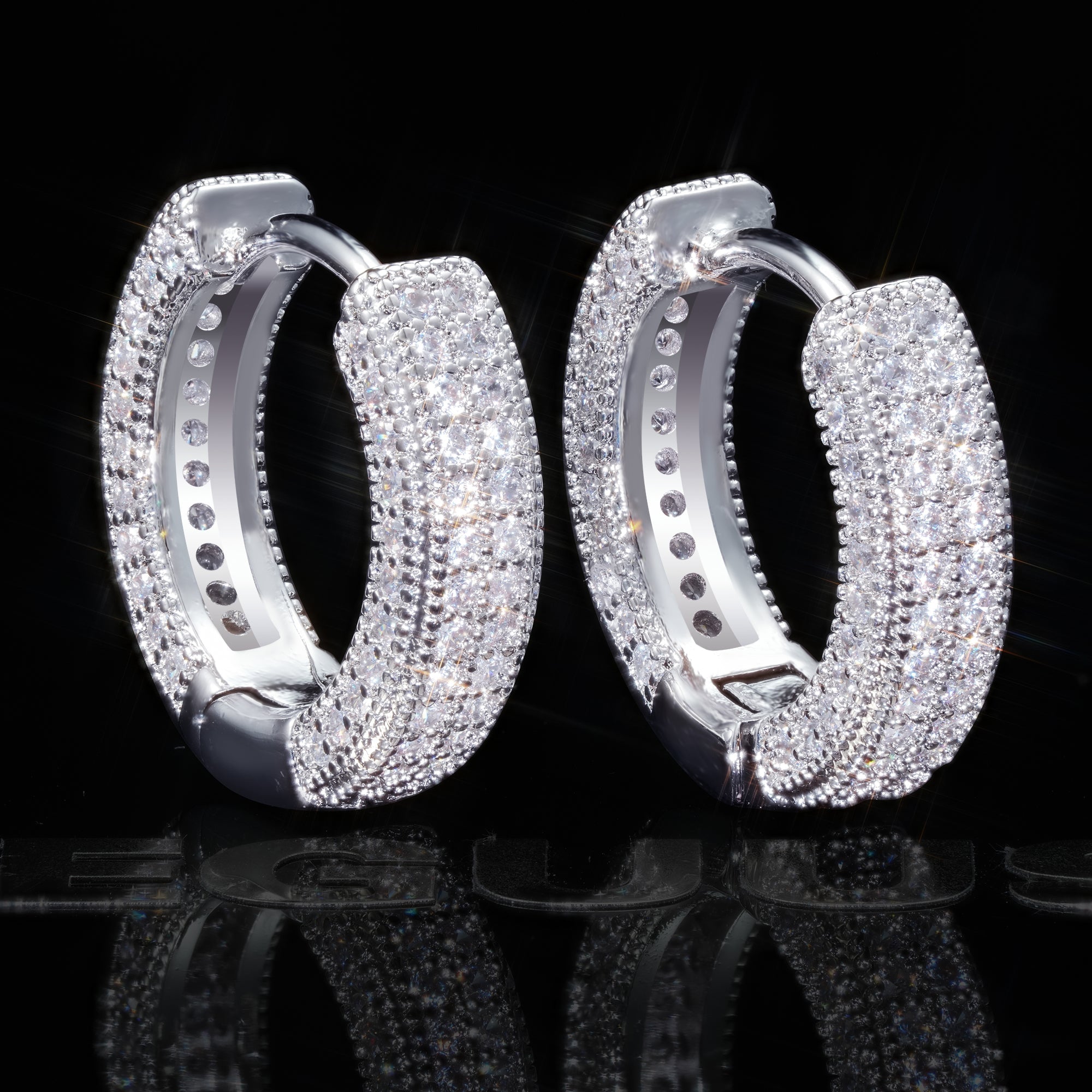 NEW ARRIVAL! 18K Gold-Plated Hip Hop AAA CZ  Earring