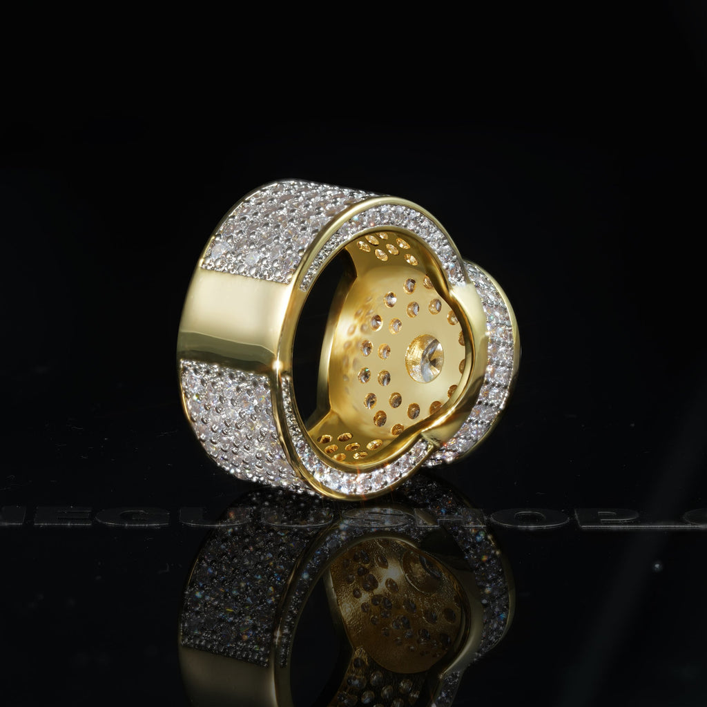 Iced Diamond  Zircon Real Gold-Plated Ring
