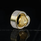 Iced Diamond  Zircon Real Gold-Plated Ring