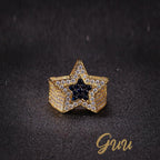 CZ Gold-Plated Copper Five-pointed Star Ring